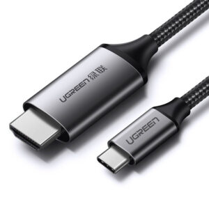 Ugreen kabelis HDMI kabelis - USB Type C 4K 60 Hz 1.5 m juodos spalvos-pilkos spalvos (MM142 50570)