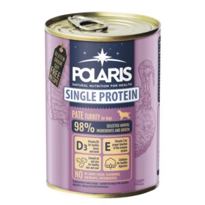 Šunų konservai Polaris Single Protein Paté su kalakutiena, 400 g, 6 vnt.