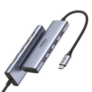 Ugreen multi-functional HUB USB Type C - 3x USB 3.2 Gen 1 / HDMI 4K 60Hz / SD and TF card reader pilkos spalvos (60383 CM511) - Image 2