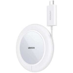 Ugreen CD245 40123 wireless Qi / MagSafe charger 15W with USB-C kabelis - baltos spalvos