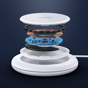 Ugreen CD245 40123 wireless Qi / MagSafe charger 15W with USB-C kabelis - baltos spalvos - Image 2