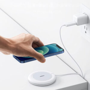 Ugreen CD245 40123 wireless Qi / MagSafe charger 15W with USB-C kabelis - baltos spalvos - Image 5