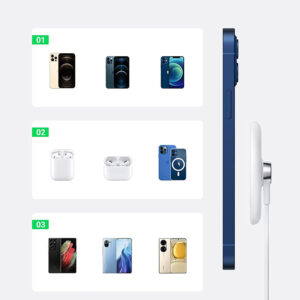 Ugreen CD245 40123 wireless Qi / MagSafe charger 15W with USB-C kabelis - baltos spalvos - Image 7