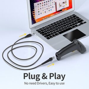 Qoltec 50853 Lazerinis brūkšninių kodų skaitytuvas 1D | 2D | Juoda - Image 3