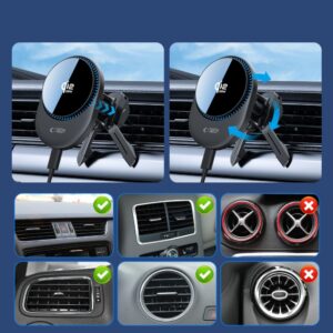 Tech-Protect V21 Magnetic MagSafe Dashboard & Vent automobilinis telefono laikiklis su belaidžiu įkrovimu 25W QI2.2 juodos spalvos - Image 7