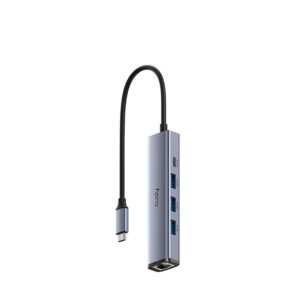 Cudy UH605 sąsajos šakotuvas USB 3.2 Gen 1 (3.1 Gen 1) Type-C 5000 Mbit/ai Pilka, Sidabras