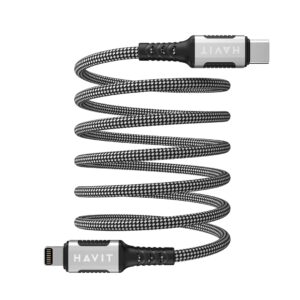 Havit CB6298 - Magnetinis C tipo USB laidas su žaibolaidžiu, 1 m (juodas) - Image 2
