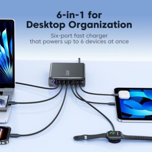 Tech-Protect DC240W-GAN 6 prievadų stalinis įkroviklis PD 240W / QC3.0 juodas - Image 8