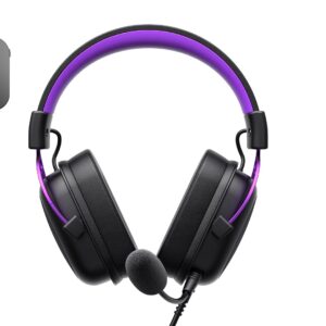 Havit H2002C+U - žaidimų ausinės (juodos ir violetinės spalvos) - Image 3