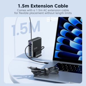 Tech-Protect DC240W-GAN 6 prievadų stalinis įkroviklis PD 240W / QC3.0 juodas - Image 9