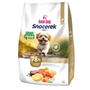 GOLD DOG Snocerek Grain Free Small breeds jautiena ir lašiša, bulvė - sausas maistas šunims - 4kg