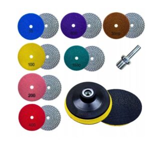 AKMENS POLIRAVIMO RINKINYS 8-viename; 100mm + KOTAS