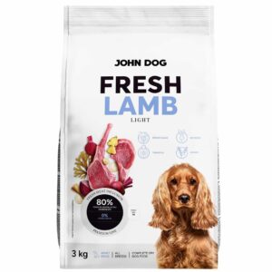 JOHN DOG Fresh Lamb - sausas maistas šunims - 3kg