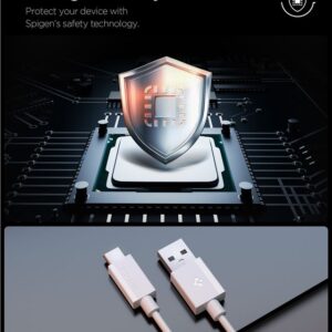 Spigen EB6010AC USB-A / USB-C 60W kabelis 100 cm - baltos spalvos - Image 11