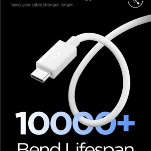 Spigen EB6010AC USB-A / USB-C 60W kabelis 100 cm - baltos spalvos - Image 14