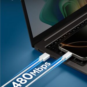 Spigen EB6010AC USB-A / USB-C 60W kabelis 100 cm - baltos spalvos - Image 16