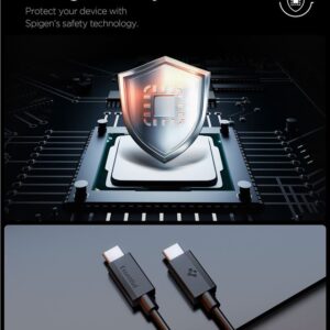 Spigen EB6010CC USB-C 60W Kabelis 100 cm - juodos spalvos - Image 10