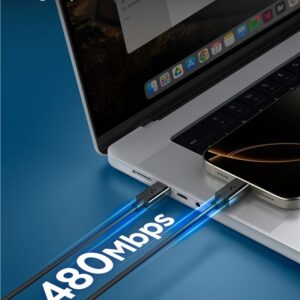 Spigen EB6010CC USB-C 60W Kabelis 100 cm - juodos spalvos - Image 14