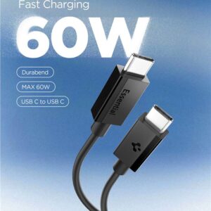 Spigen EB6020CC 60W Kabelis + USB-C / USB-C Kabelis 200 cm - juodos spalvos - Image 12