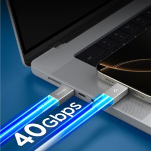 Spigen EB24012CC USB-C kabelis 240W 120cm - baltos spalvos - Image 10