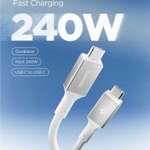 Spigen EB24012CC USB-C kabelis 240W 120cm - baltos spalvos - Image 12