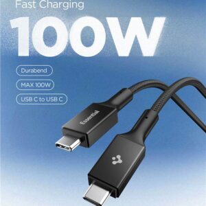Spigen EB10015CC Essential Type-C kabelis 100W 150cm juodos spalvos - Image 11