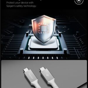 Spigen EB24015CC Essential Type-C kabelis 240W 150cm baltos spalvos - Image 17