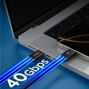 Spigen EB24015CC Essential Type-C kabelis 240W 150cm juodos spalvos - Image 14