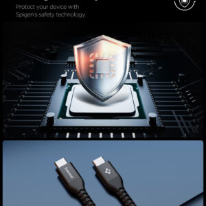 Spigen EB10010CCA ESSENTIAL TYPE-C KABELIS 100W 100CM juodos spalvos - Image 14