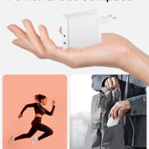 SPIGEN ArcStation Pro GaN-1402 power charger, 2x USB-C, 140W baltos spalvos - Image 7