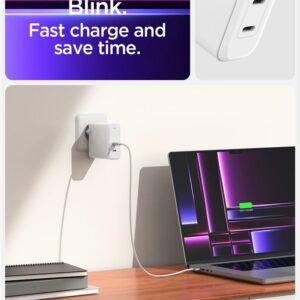 SPIGEN ArcStation Pro GaN-1402 power charger, 2x USB-C, 140W baltos spalvos - Image 9