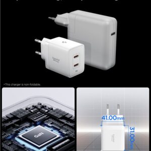 Spigen Essential EE472EU 2-port USC-C 47W wall charger - baltos spalvos - Image 10
