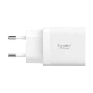 Spigen Essential EE472EU 2-port USC-C 47W wall charger - baltos spalvos - Image 12