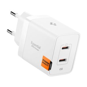 Spigen Essential EE472EU 2-port USC-C 47W wall charger - baltos spalvos - Image 9