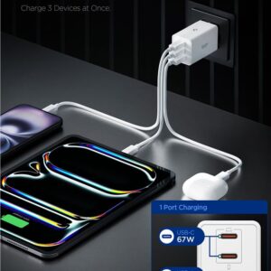Spigen Essential EE673EU 3-Port laidinis įkroviklis 67W baltos spalvos - Image 9