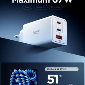 Spigen Essential EE673EU 3-Port laidinis įkroviklis 67W baltos spalvos - Image 11