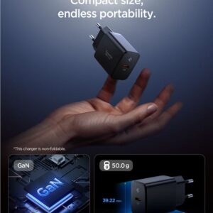 Spigen Essential EE201EU USB-C 20W laidinis įkroviklis - juodos spalvos - Image 10