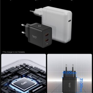 Spigen Essential EE472EU 2-port USC-C 47W wall charger - juodos spalvos - Image 16
