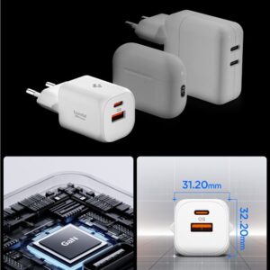 Spigen Essential EE352EU USB-C / USB-A 35W Wall Charger - baltos spalvos - Image 17
