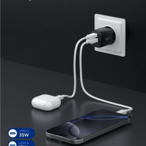Spigen Essential EE352EU USB-C / USB-A 35W Wall Charger - juodos spalvos - Image 11