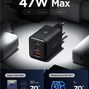 Spigen Essential 47W laidinis įkroviklis EE473EU, juodos spalvos - Image 3