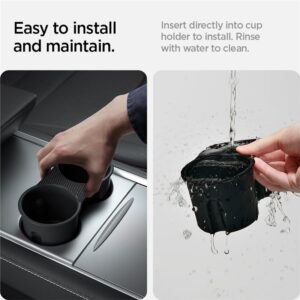 Spigen Tesla Center Console Cup Holder Insert (2021/2022), juodos spalvos - Model Y/3 - Image 11