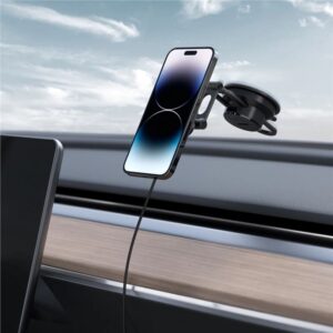 Spigen OneTap 3 Pro belaidis automobilinis įkroviklis Mount MagSafe Dashboard/Windshield ITS35W-3, juodos spalvos - Image 4