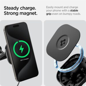 Spigen Tesla OneTap Pro 3 belaidis automobilinis įkroviklis - Screen Mount - Image 8