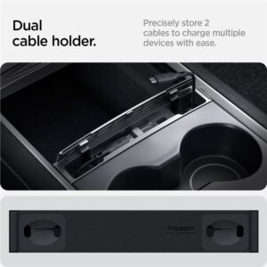 Spigen Tesla Cable Organizer Station, juodos spalvos - Tesla Model Y/3 - Image 4