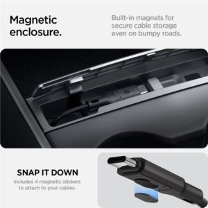 Spigen Tesla Cable Organizer Station, juodos spalvos - Tesla Model Y/3 - Image 16