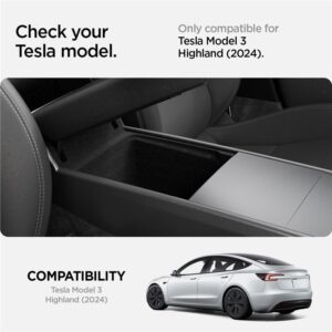Spigen Tesla Armrest Console Organizer, juodos spalvos - Tesla Model 3 2024 - Image 9