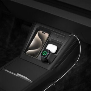 Spigen Tesla 3 in 1 Wireless Charging Hub Mount, juodos spalvos - Tesla Model 3 2024 - Image 7
