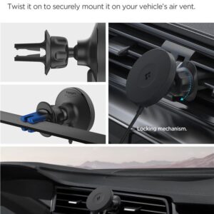 Spigen OneTap Pro 4 MagSafe automobilinis telefono laikiklis su įkrovikliu, juodos spalvos - Belaidis / Air Vent - Image 20