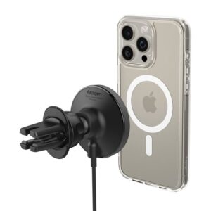 Spigen OneTap Pro 4 MagSafe automobilinis telefono laikiklis su įkrovikliu, juodos spalvos - Belaidis / Air Vent - Image 6